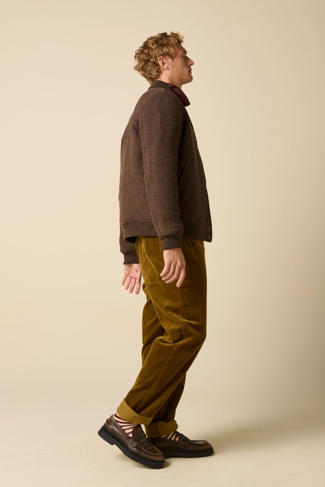 Veste bomber en laine - marron foncé