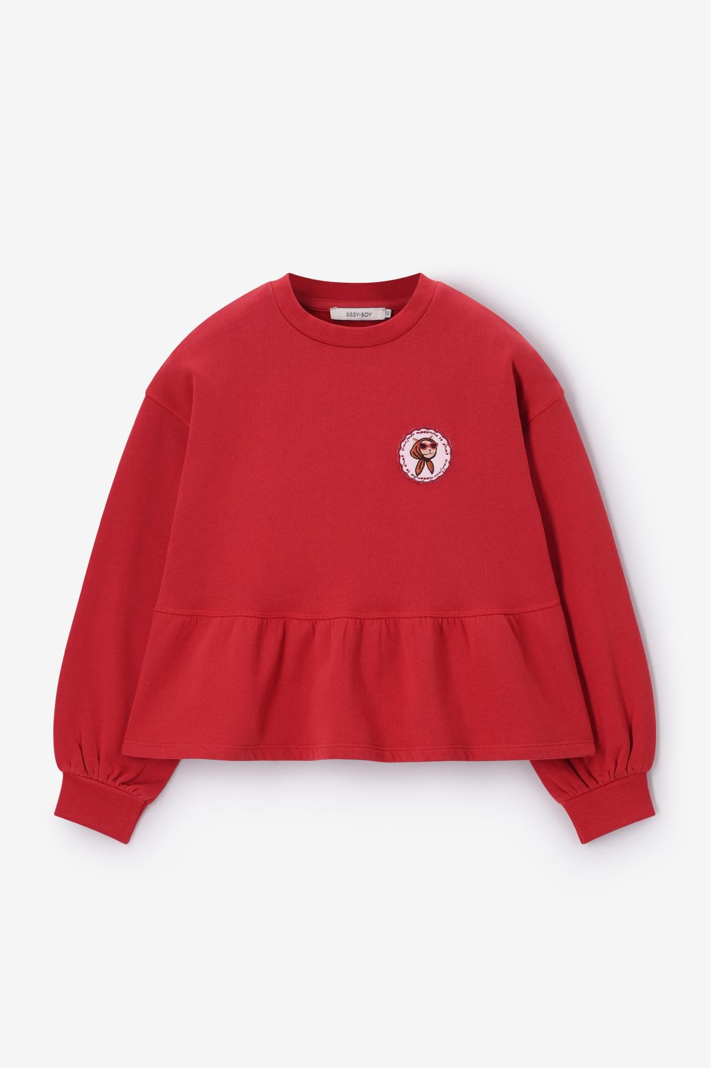 Rode sweater met peplum