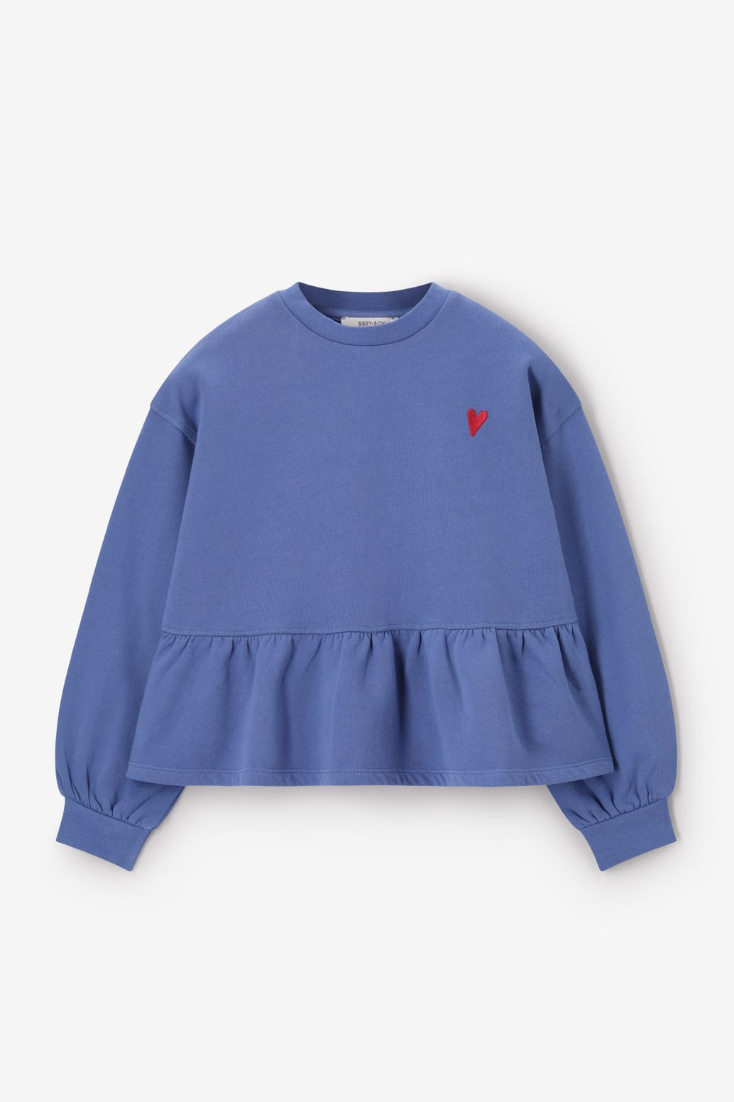 Blauwe sweater met peplum