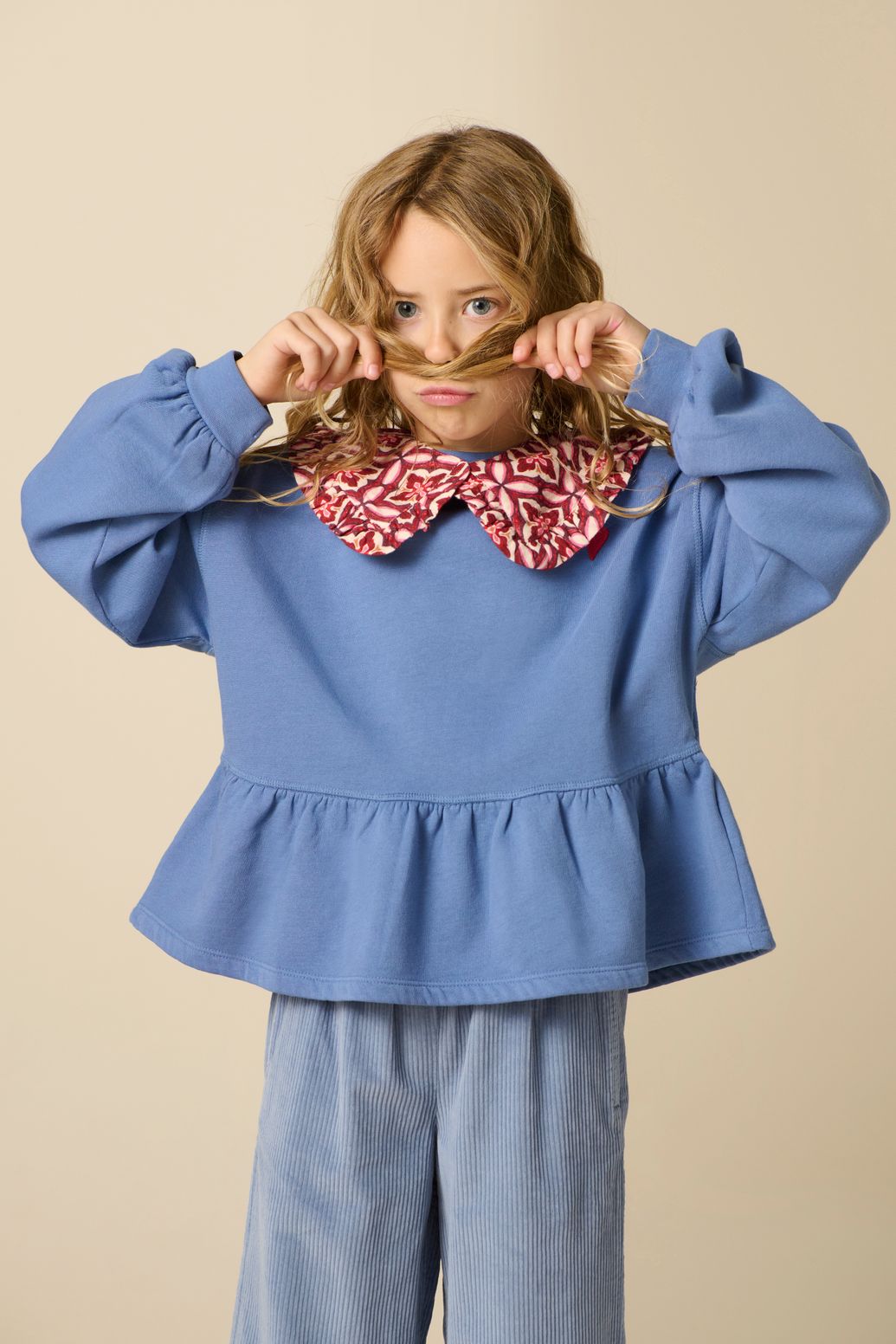 Peplum-Sweater - blau