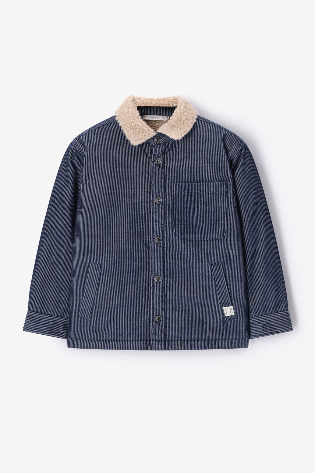 Blauwe corduroy jas