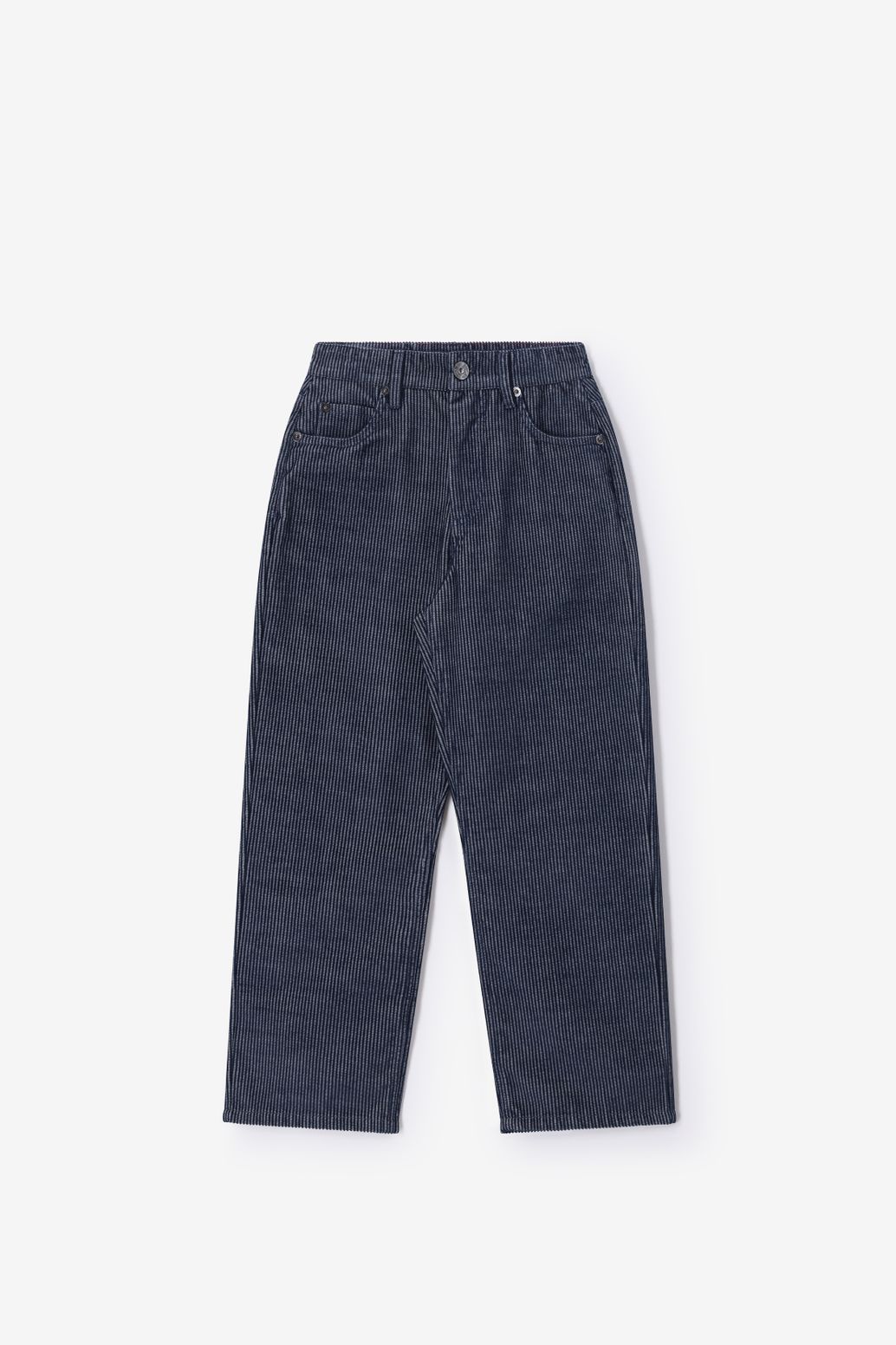 Pantalon coupe loose en velours côtelé - bleu