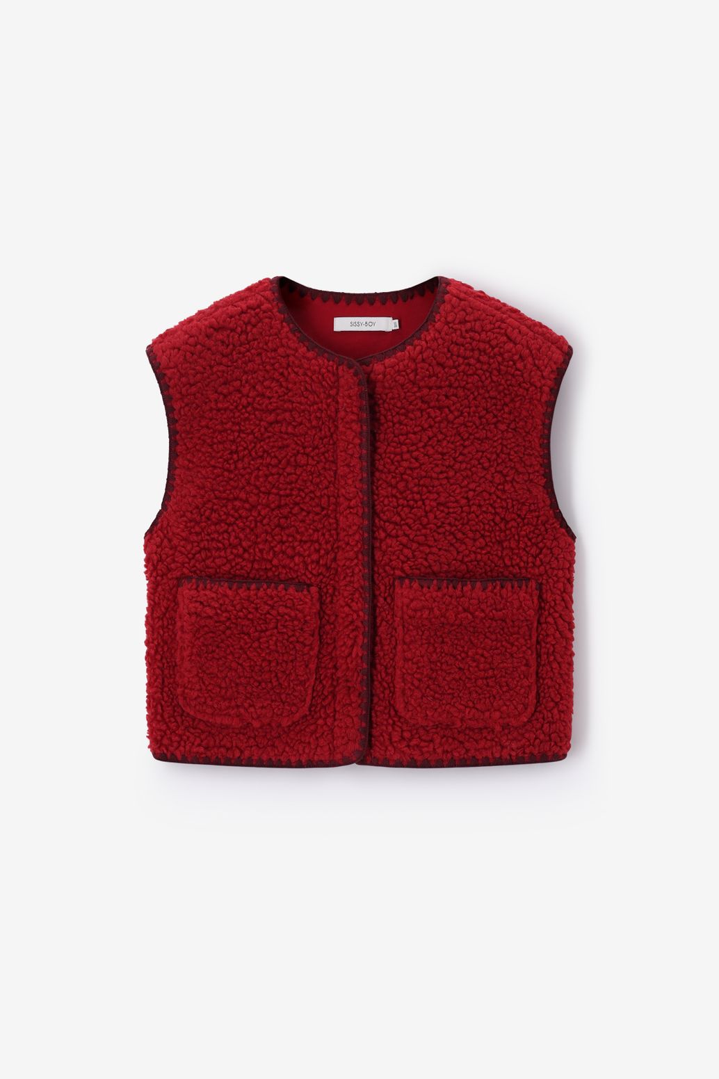 Lichtrode wollen teddy gilet