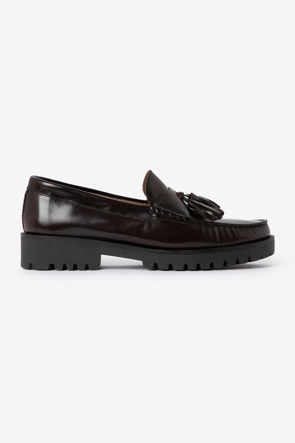 Bruine leren chunky loafers