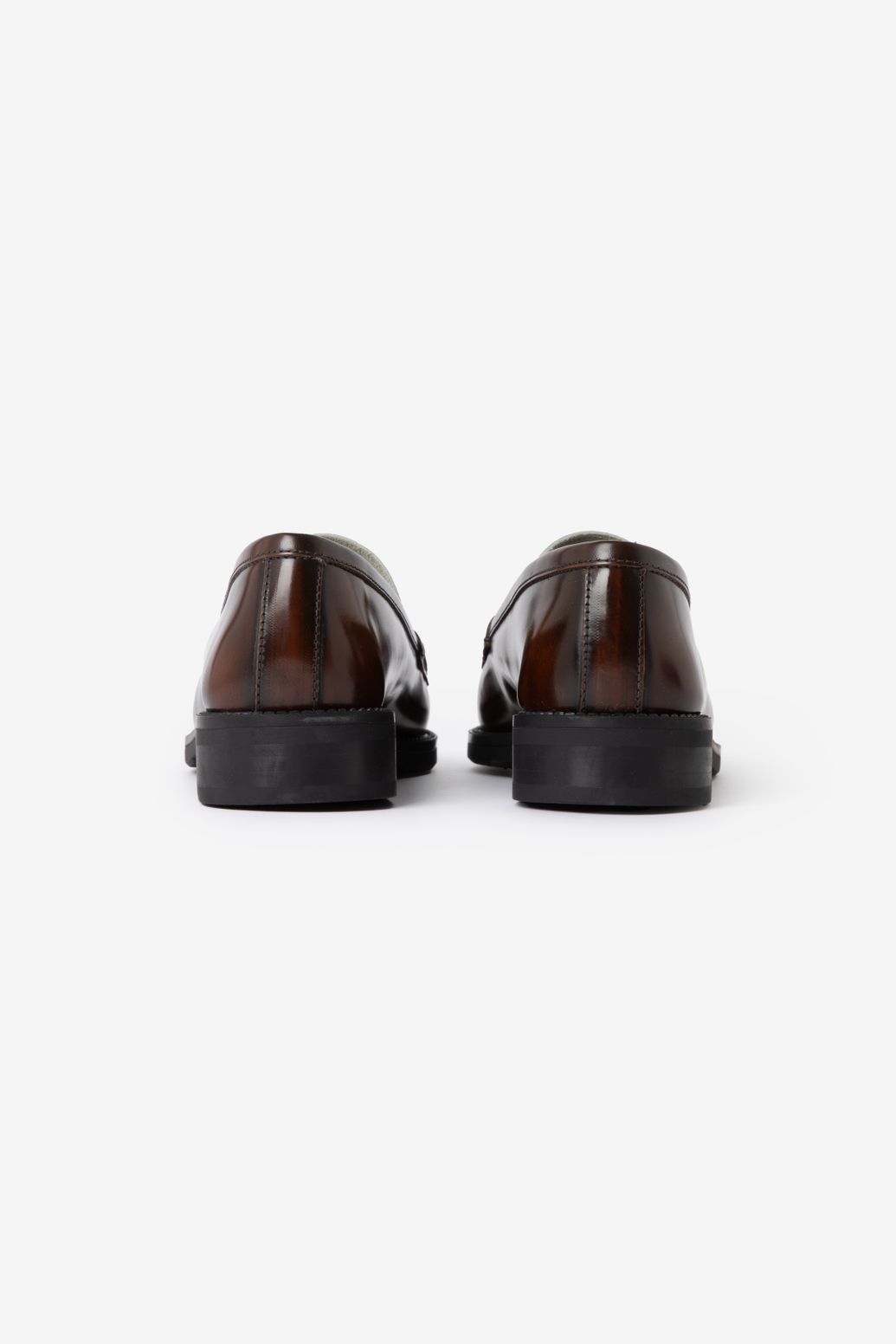 Bruine leren two tone loafers