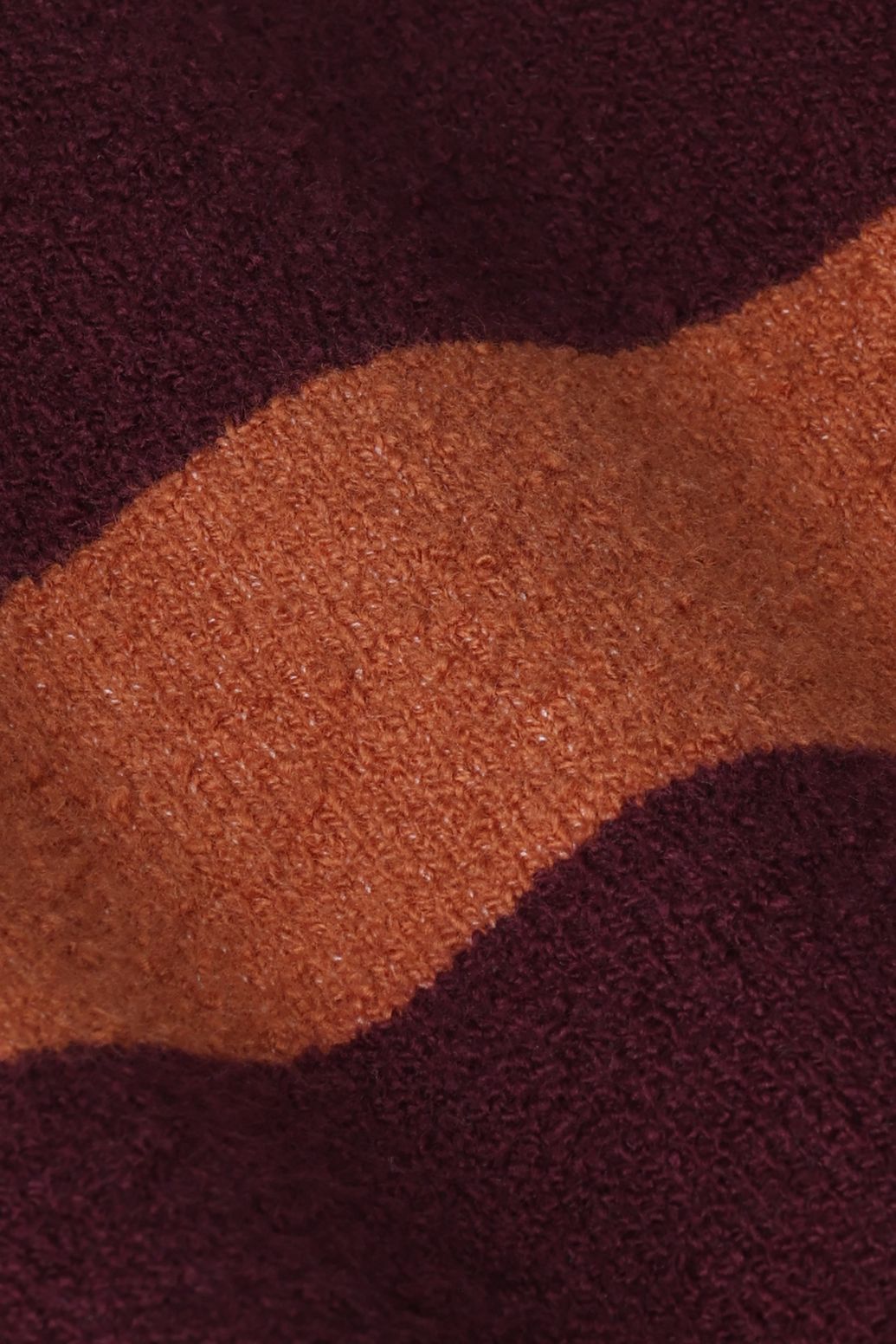Bruine gebreide polo sweater met strepen
