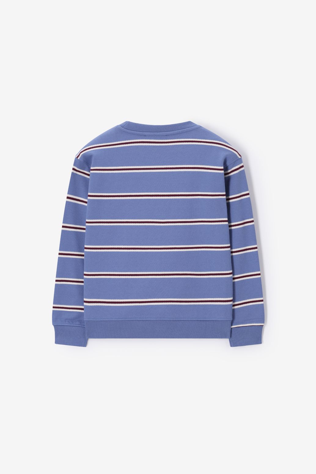 Blauwe gestreepte sweater met smiley