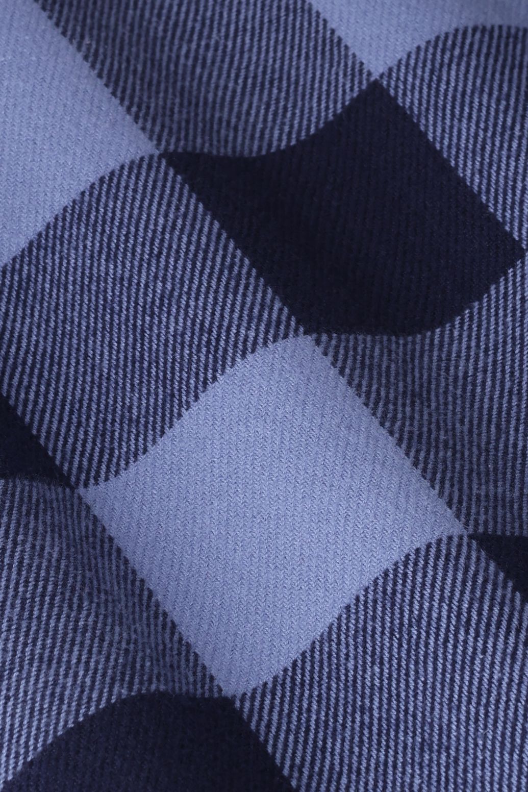 Chemise à carreaux avec col en velours côtelé - bleu