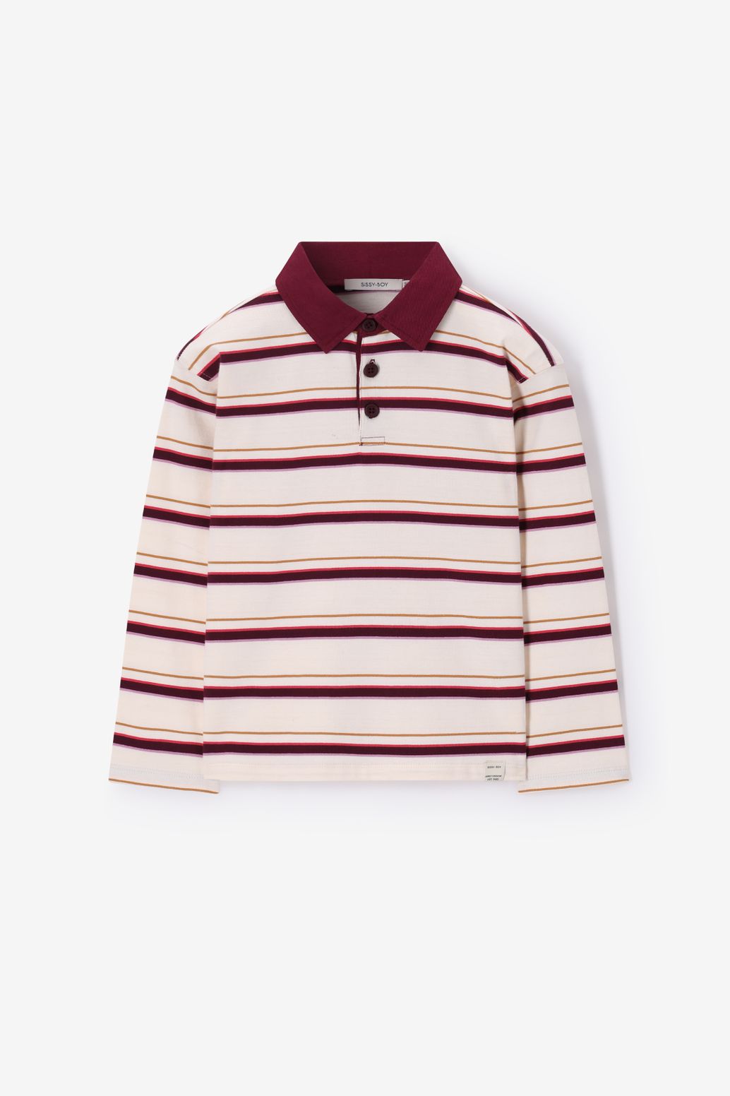 Witte polo T-shirt met strepen
