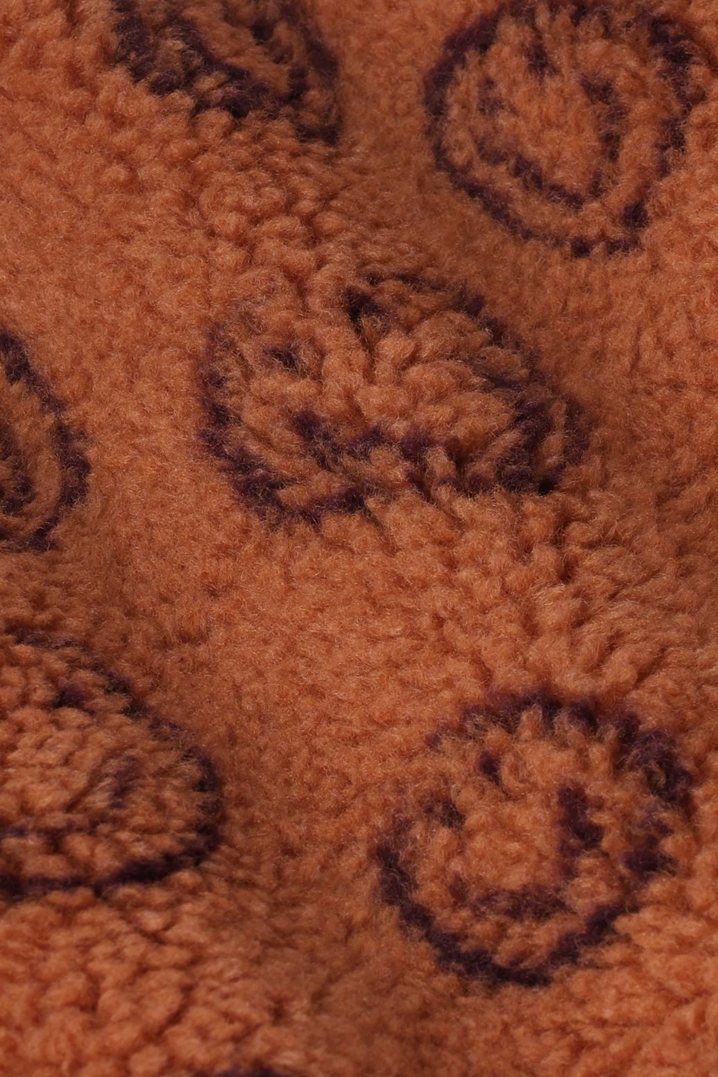 Bruine teddy jas met smileys