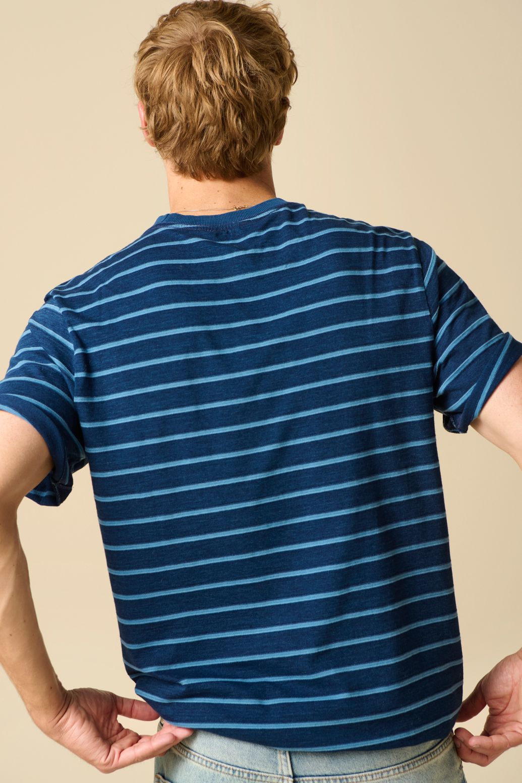 Gestreiftes T-Shirt - dunkelblau