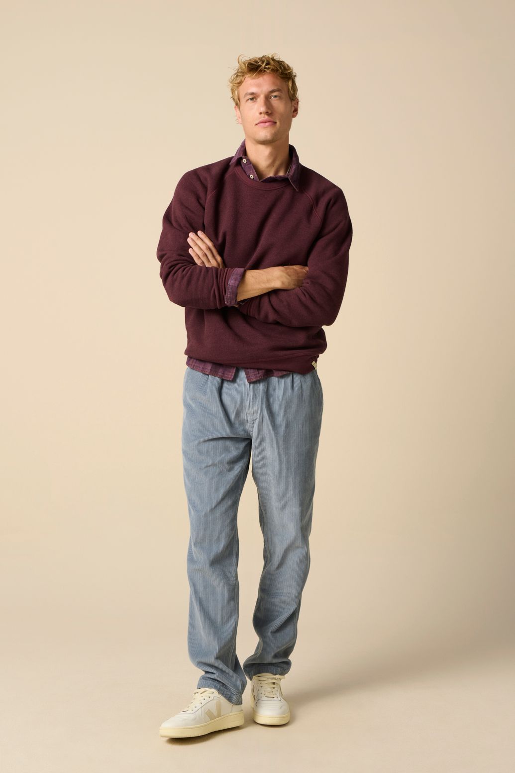 Donkerrode melange sweater