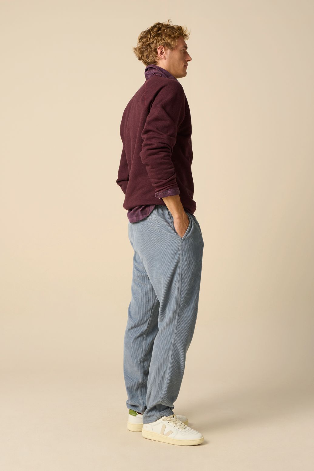 Melierter Sweater - dunkelrot