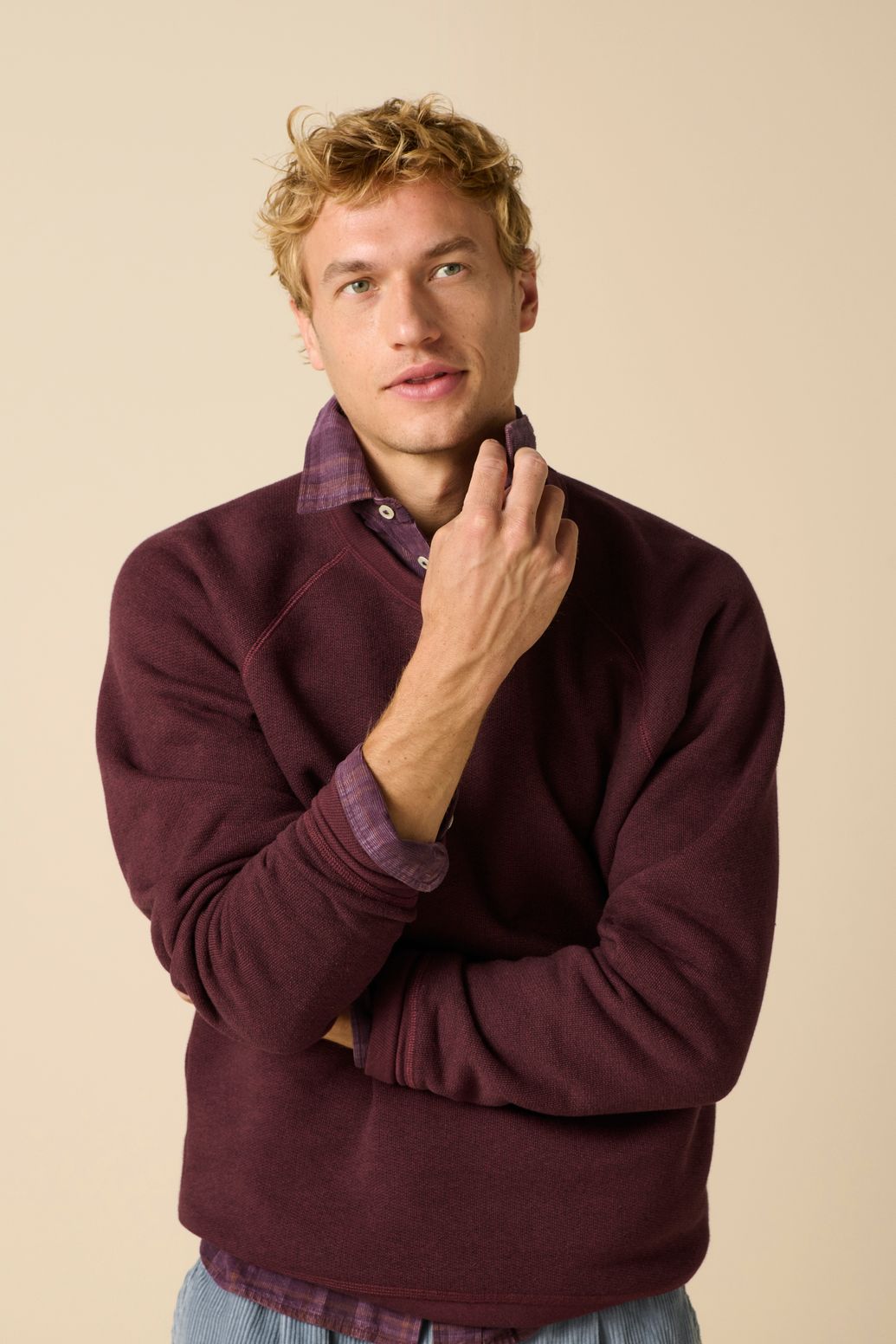 Donkerrode melange sweater