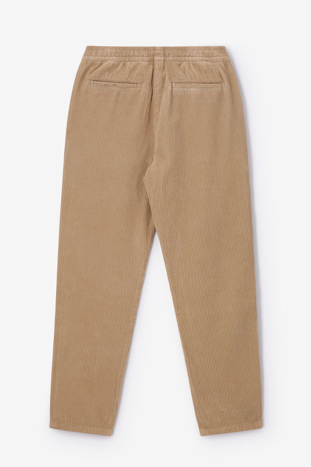 Pantalon en velours côtelé avec taille mi-haute - beige