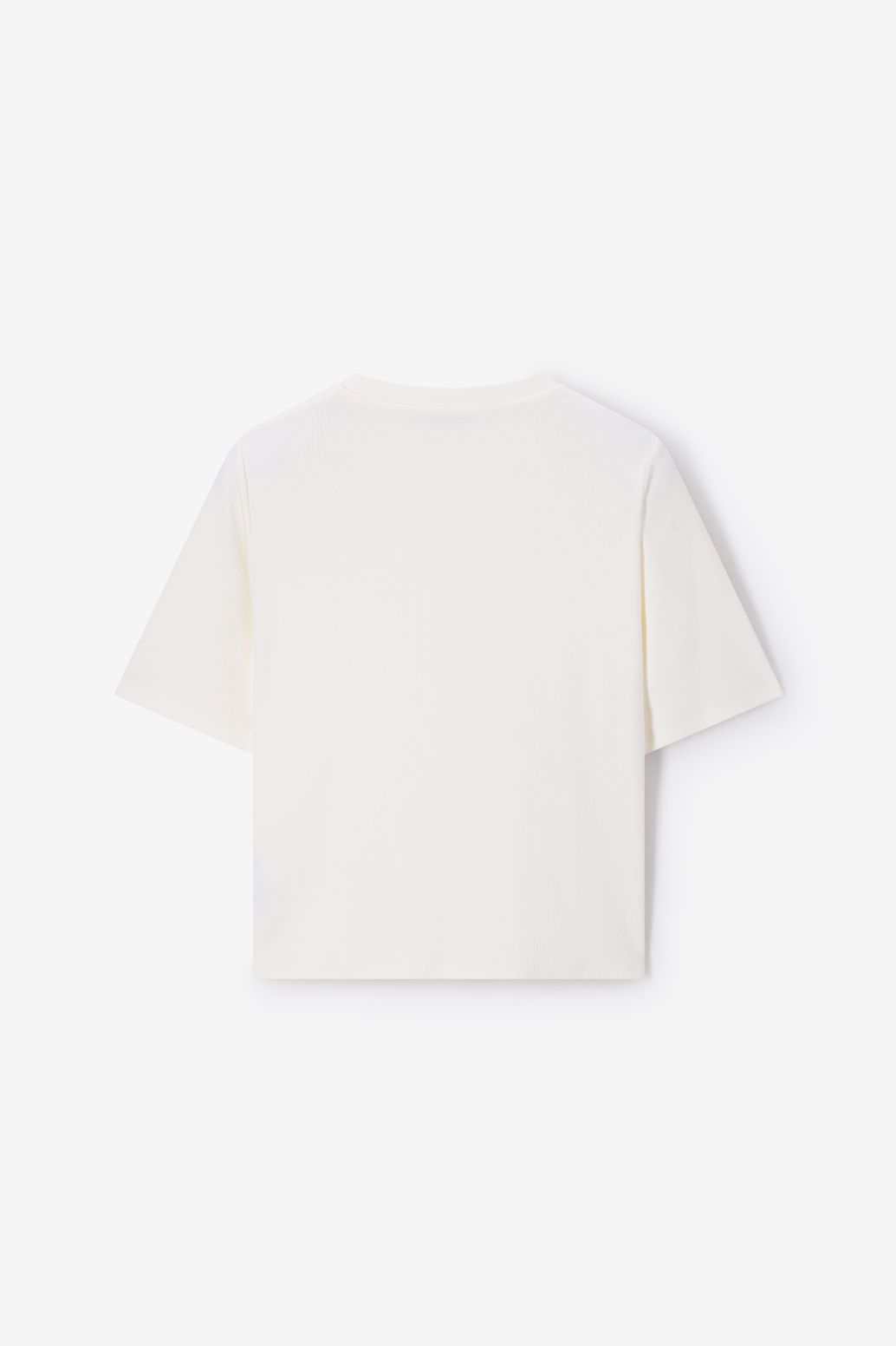T-Shirt mit Rippmuster - weiß