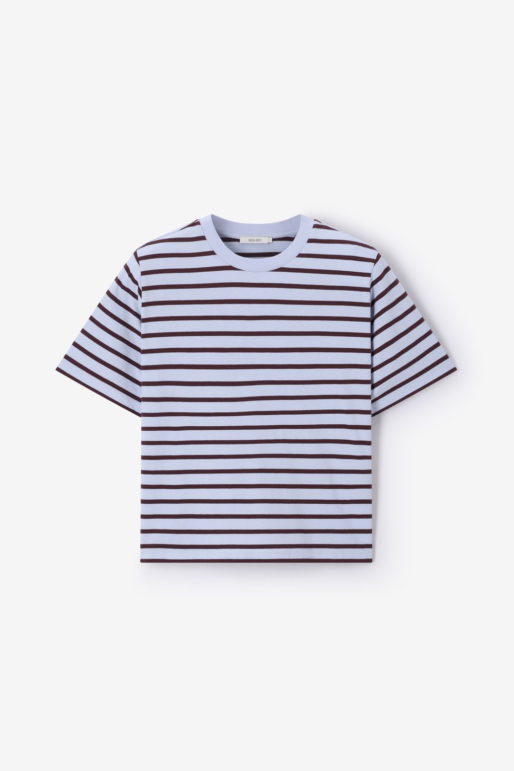 Lichtblauw gestreept oversized T-shirt