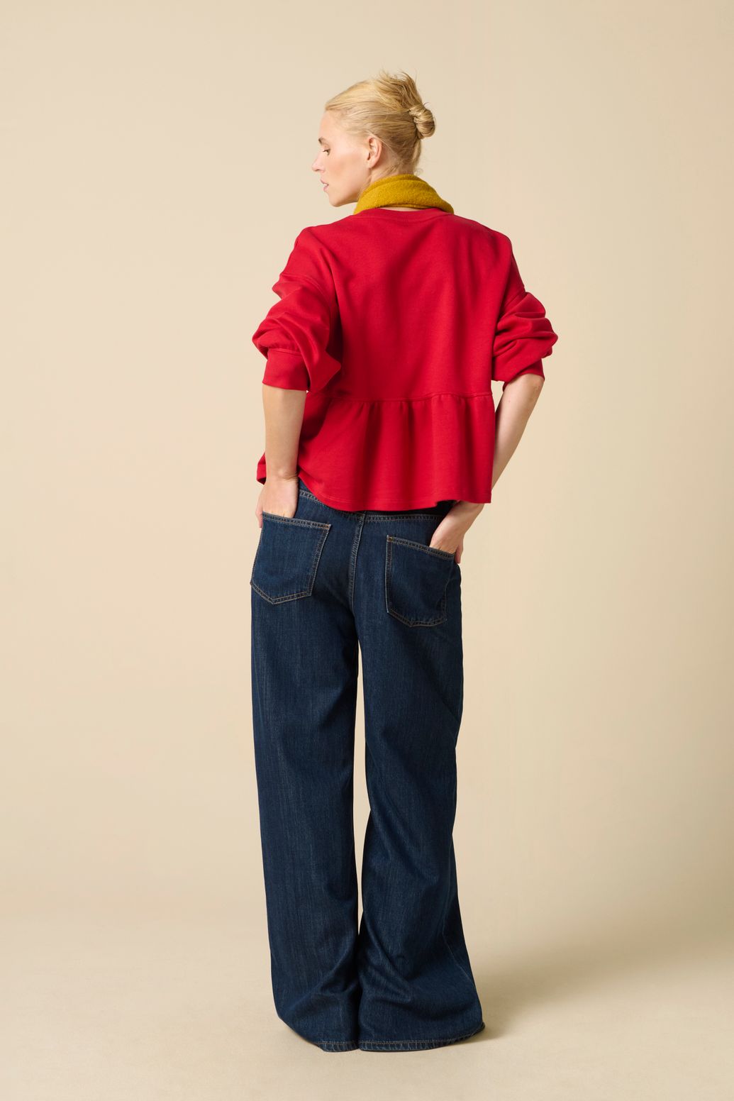 Sweat à volants - rouge
