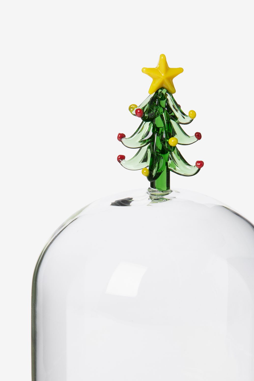 Groene glazen kerstboom stolp
