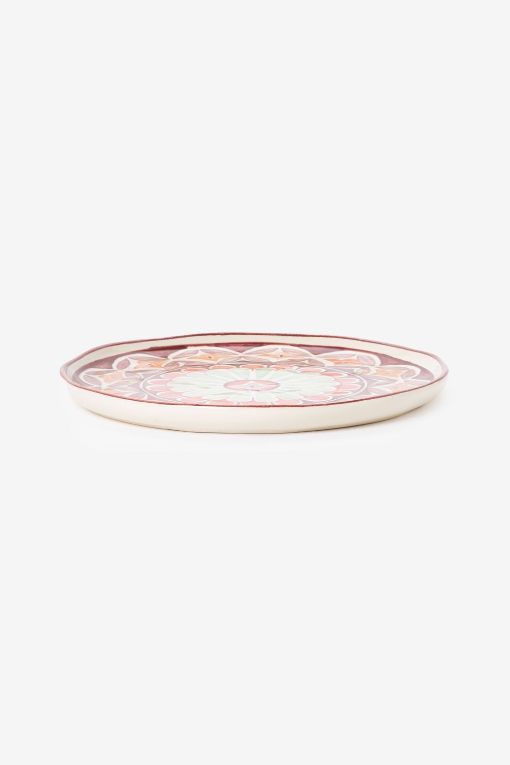 Paarse dinerbord met dessin