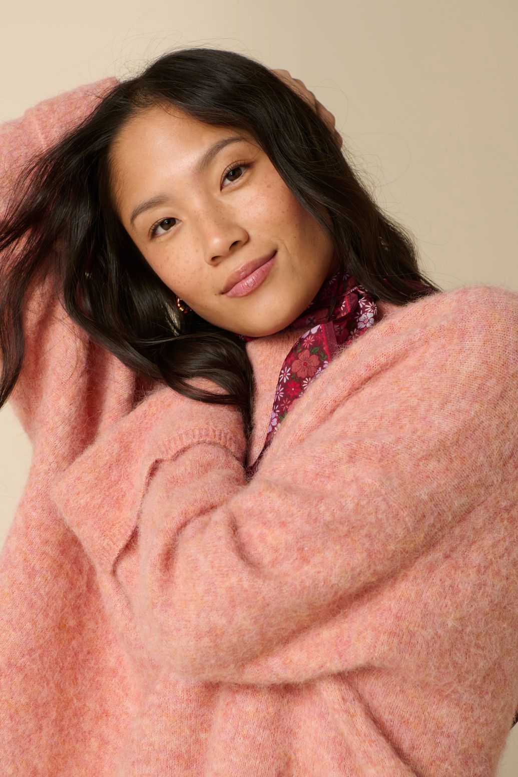 Pull avec col - rose