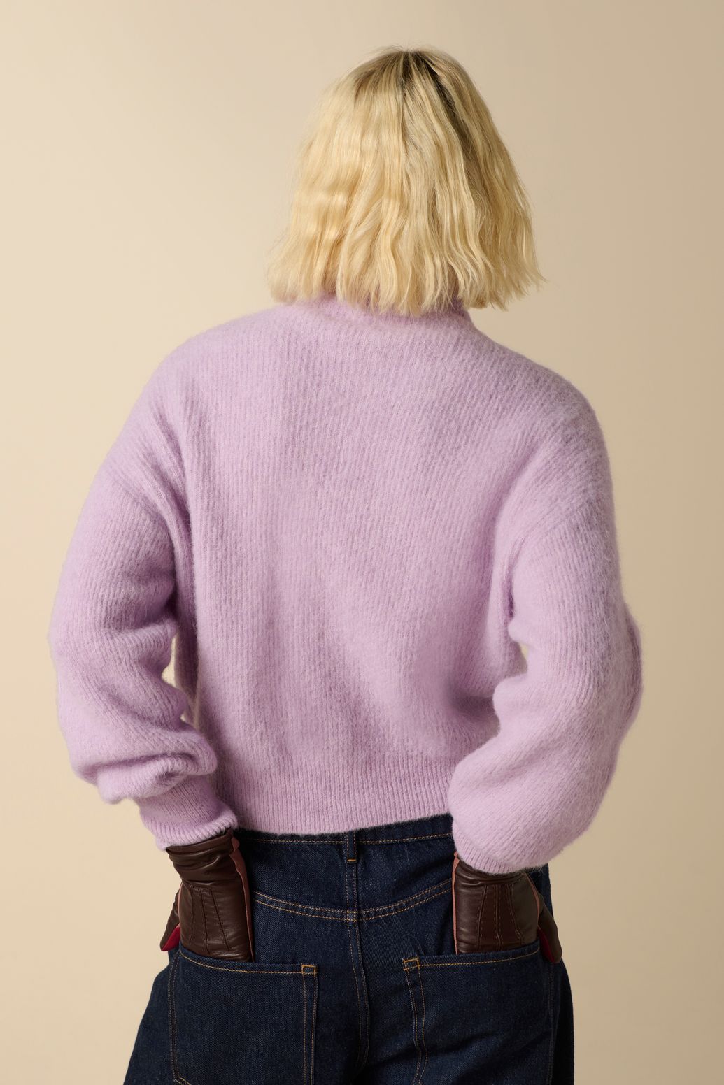 Pull avec fermeture éclair - violet clair