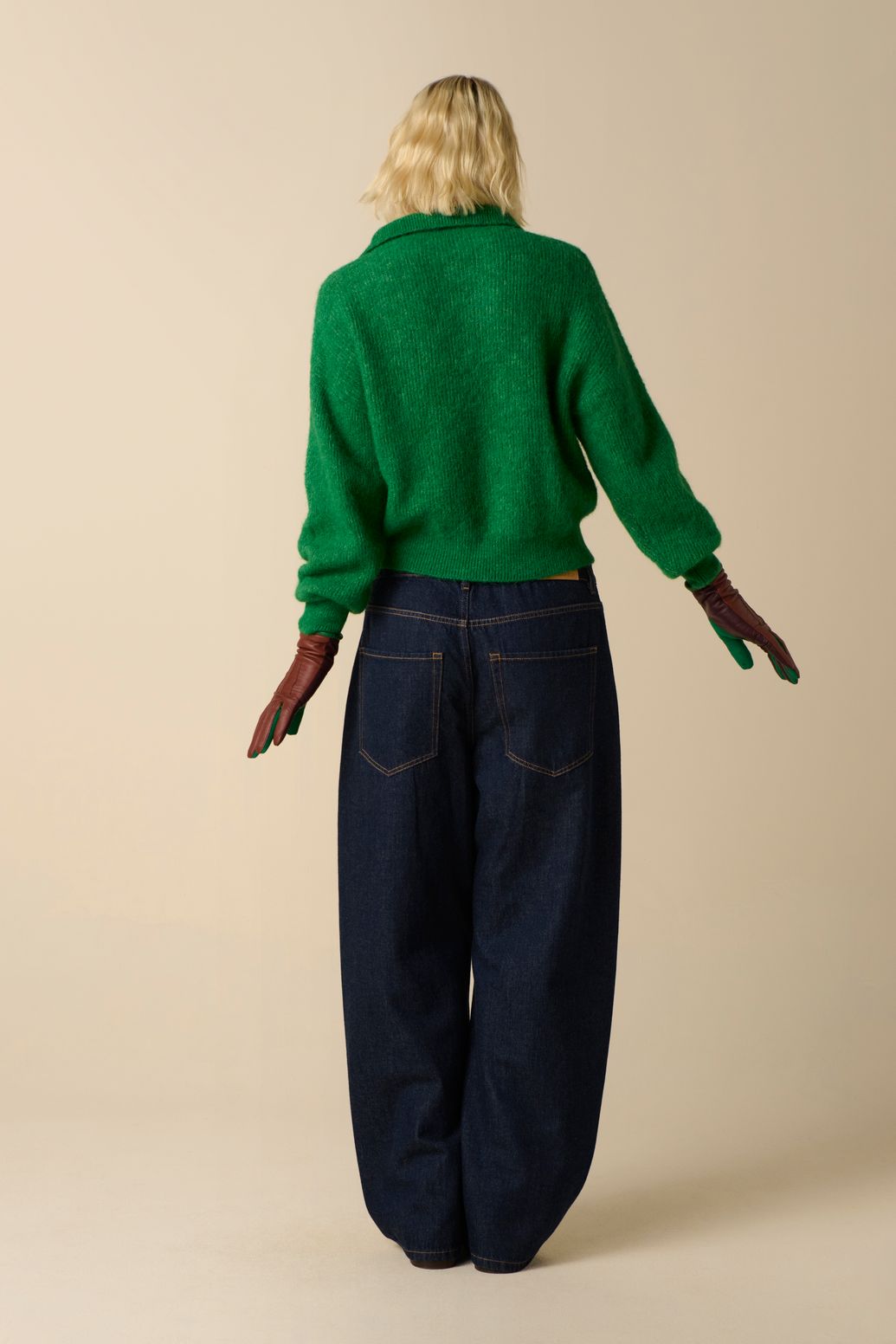 Pull avec fermeture éclair - vert