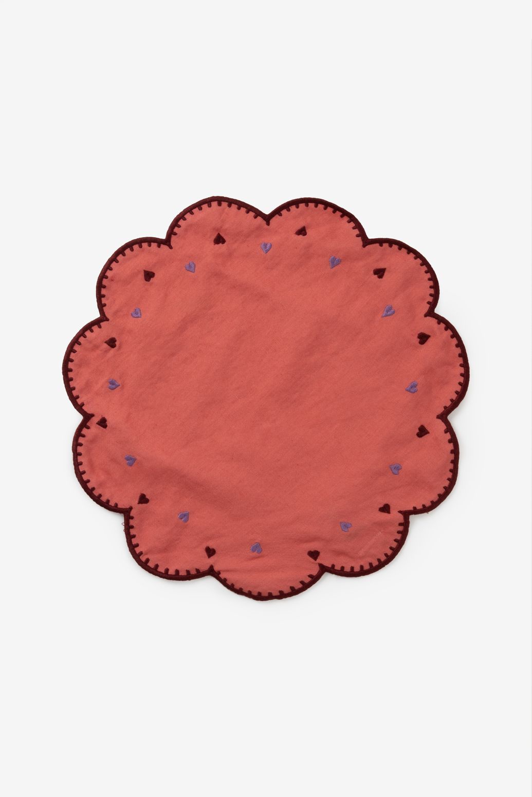 Rode placemat set met hartjes