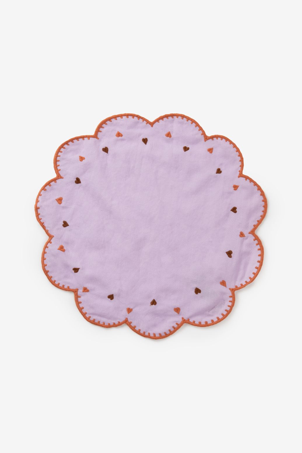 Paarse placemat set met hartjes