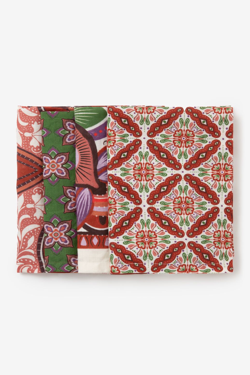 Lot de 4 serviettes avec imprimé - multicolore