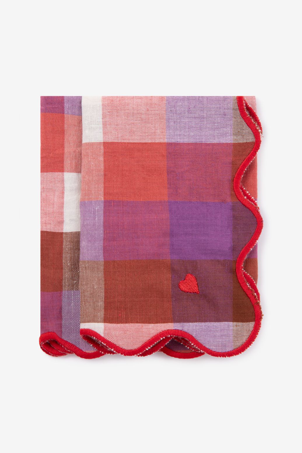 Lot de 2 serviettes à carreaux - multicolore