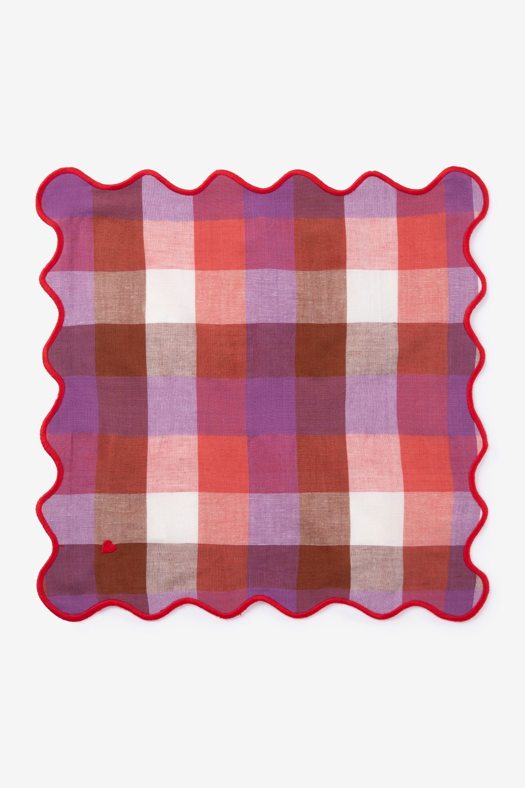 Set van 2 multicolour ruiten servetten