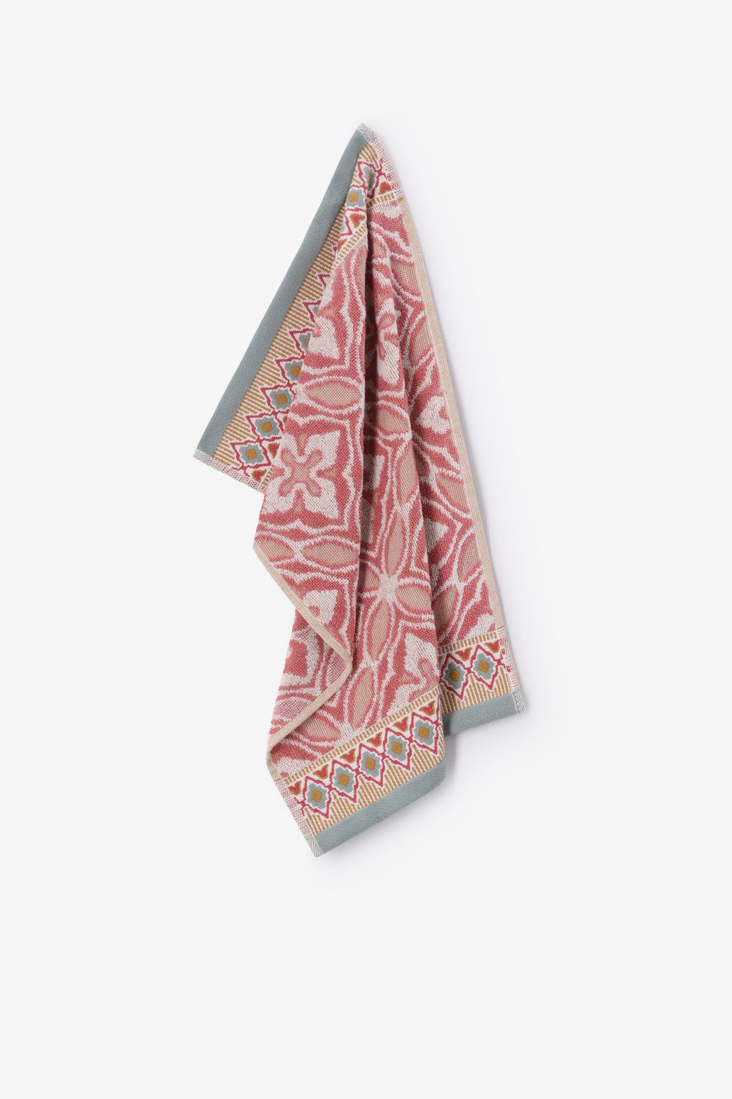 Roze gastendoek met tile print