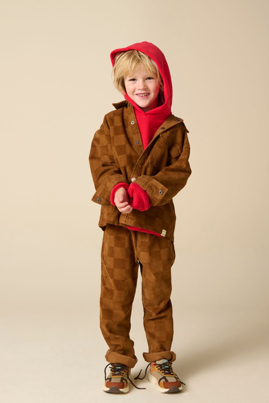 Bruine corduroy broek