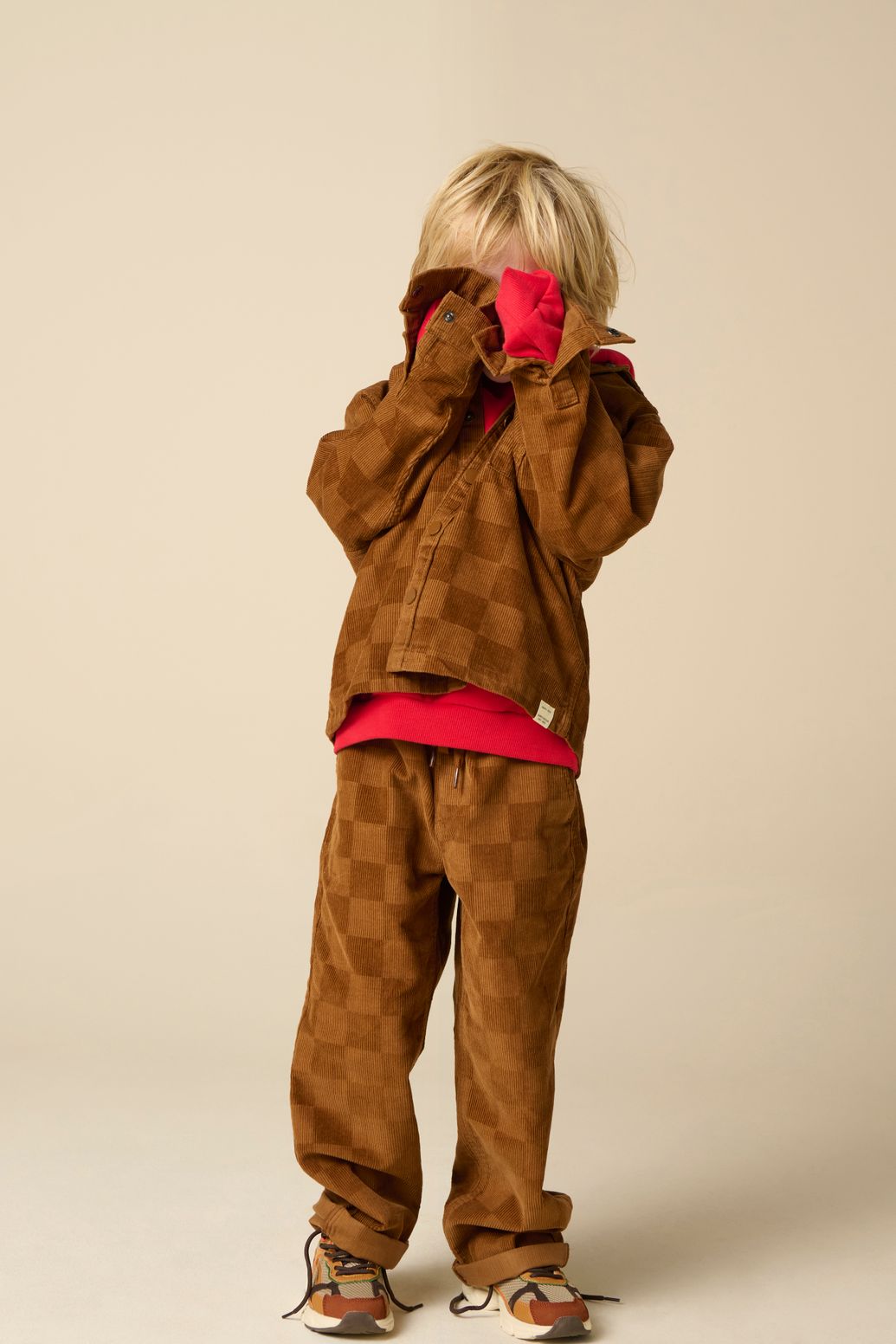 Bruine corduroy broek