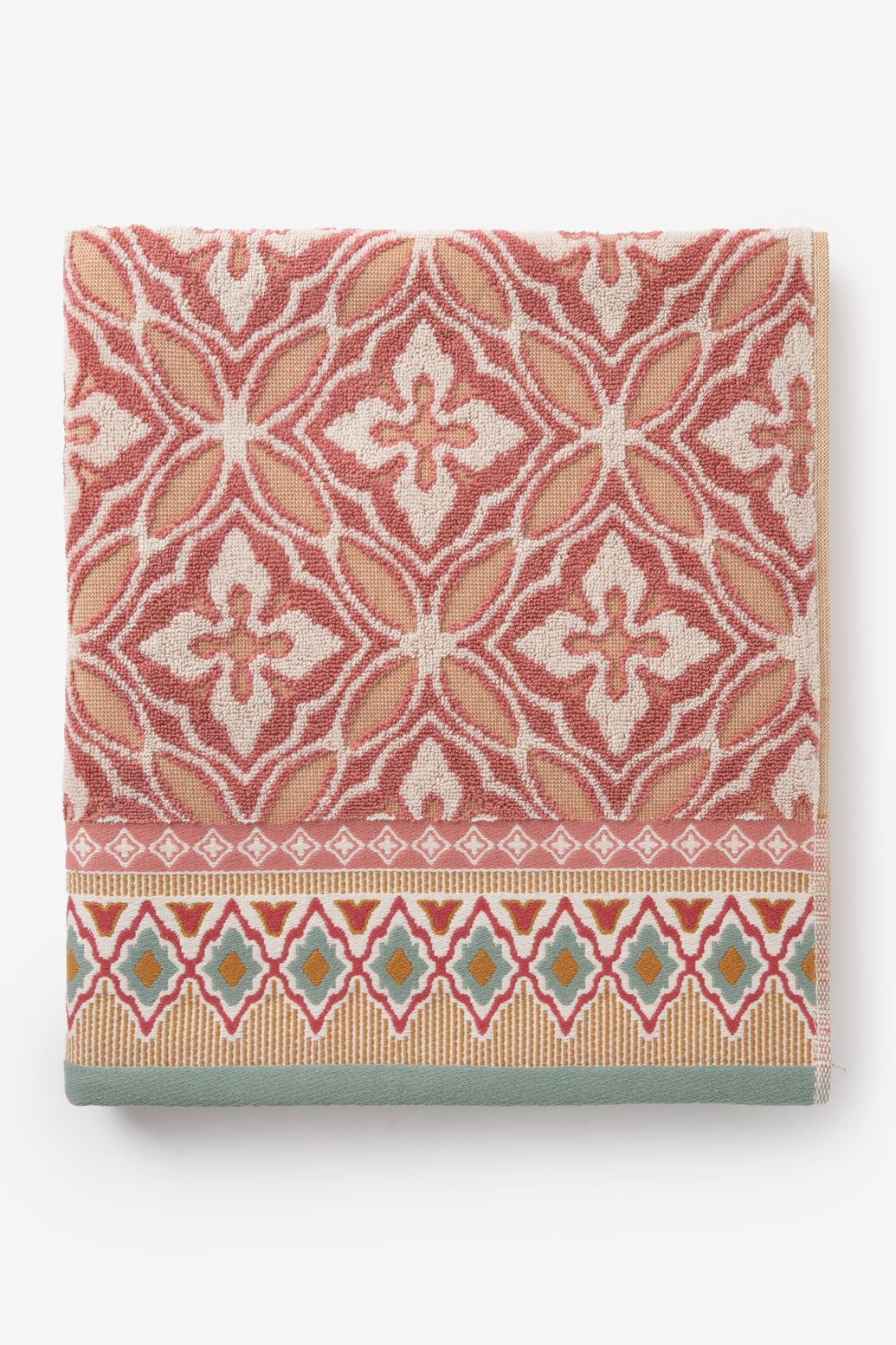 Roze handdoek met tile print large