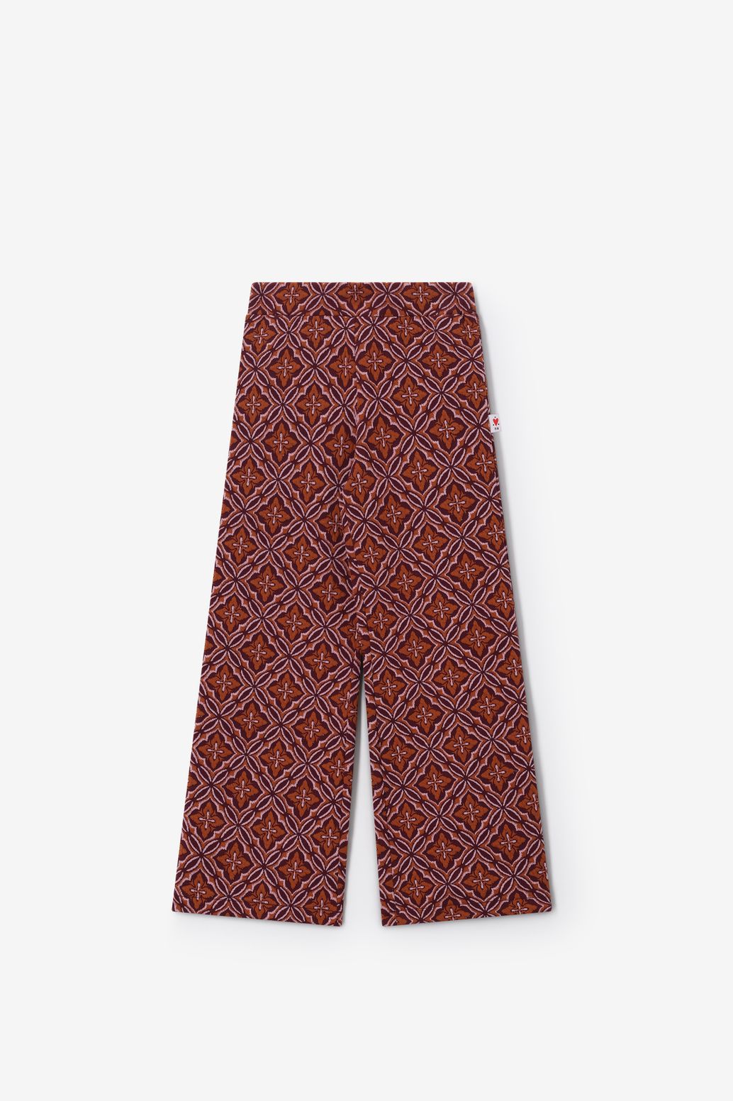 Gemusterte Leggings mit geradem Bein - dunkelrot