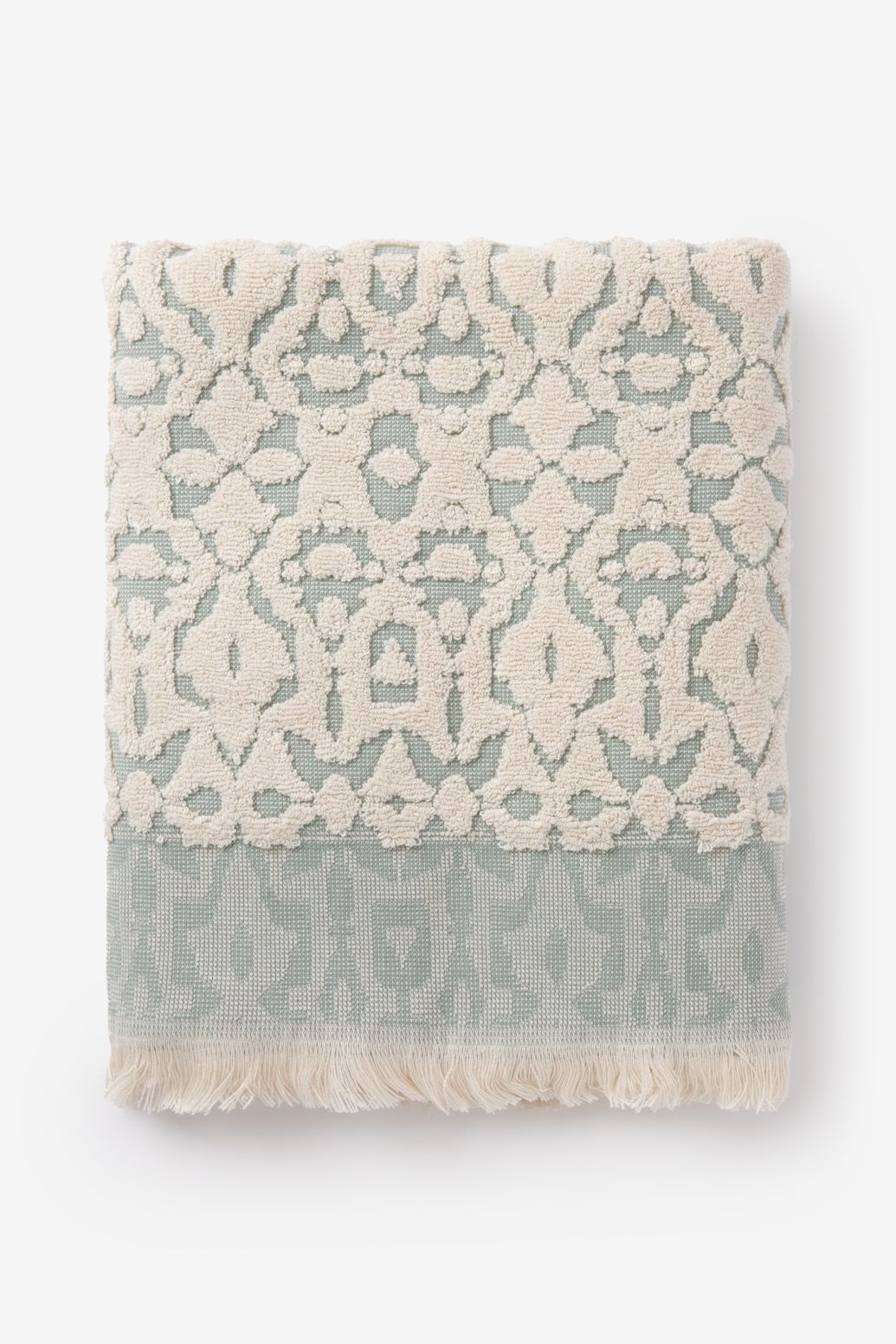 Groene velvet handdoek