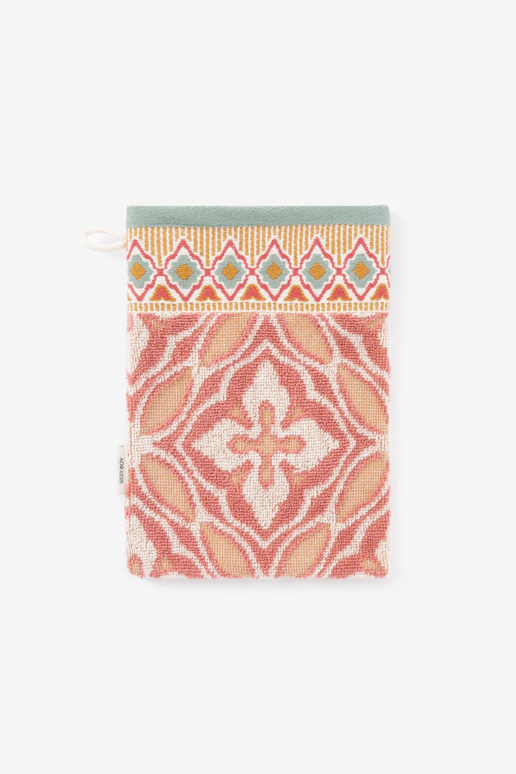 Gant de toilette Serene avec imprimé mosaïque - rose