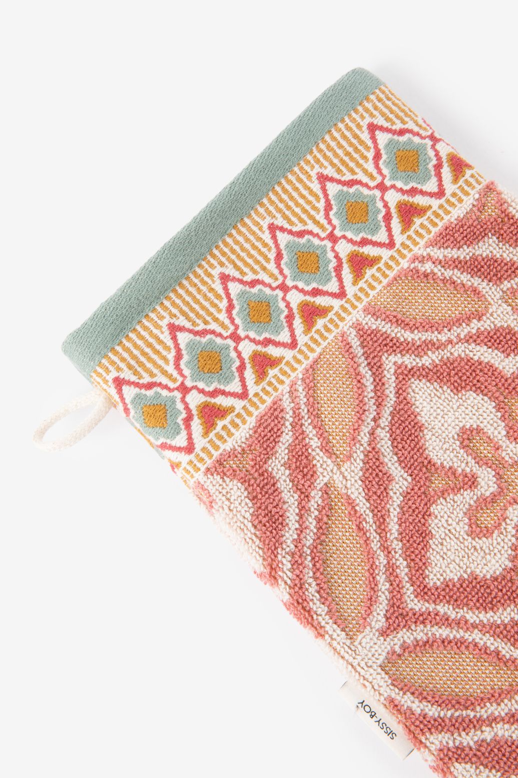 Gant de toilette Serene avec imprimé mosaïque - rose