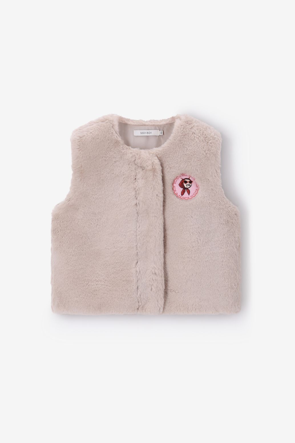 Beige faux fur gilet