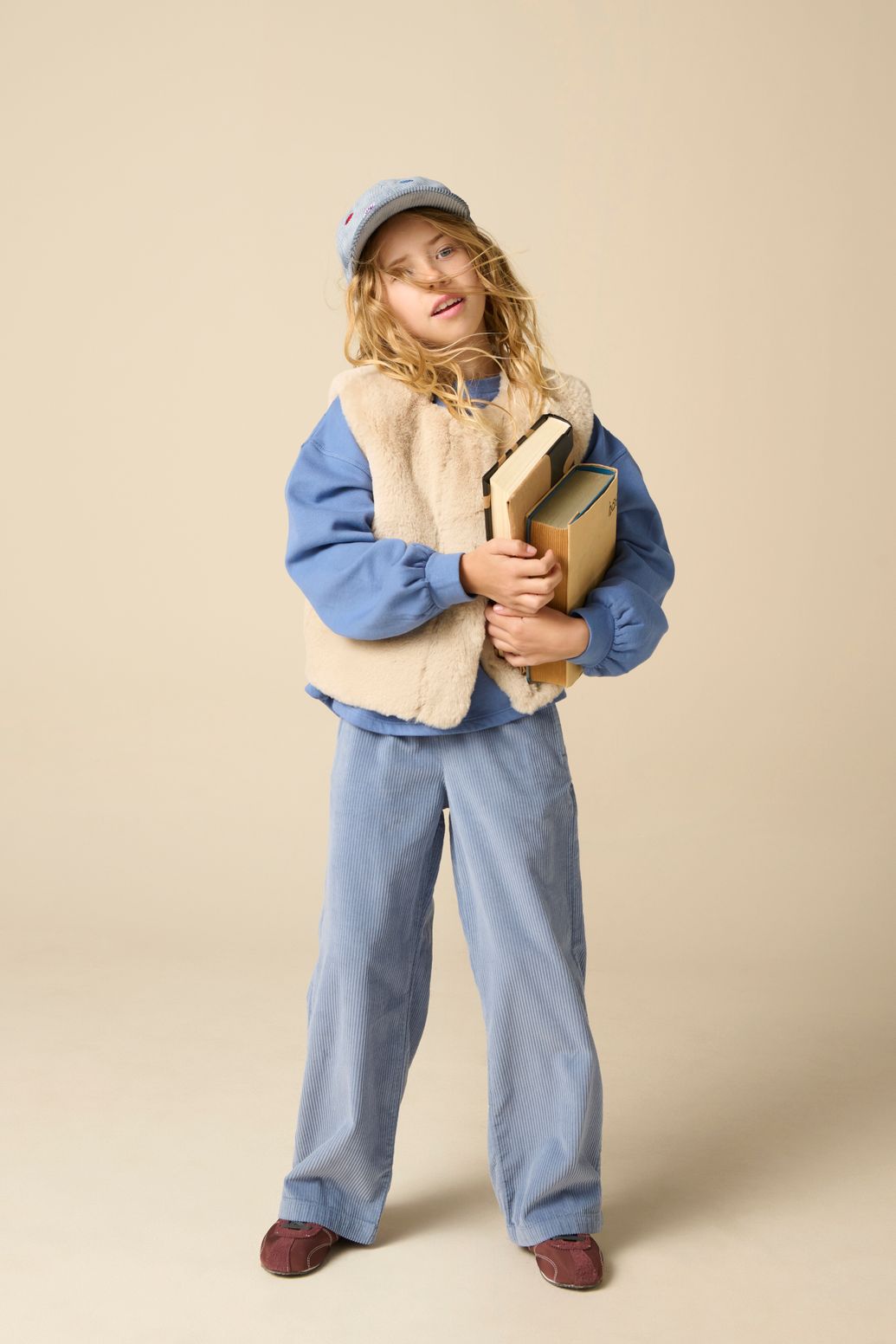 Beige faux fur gilet