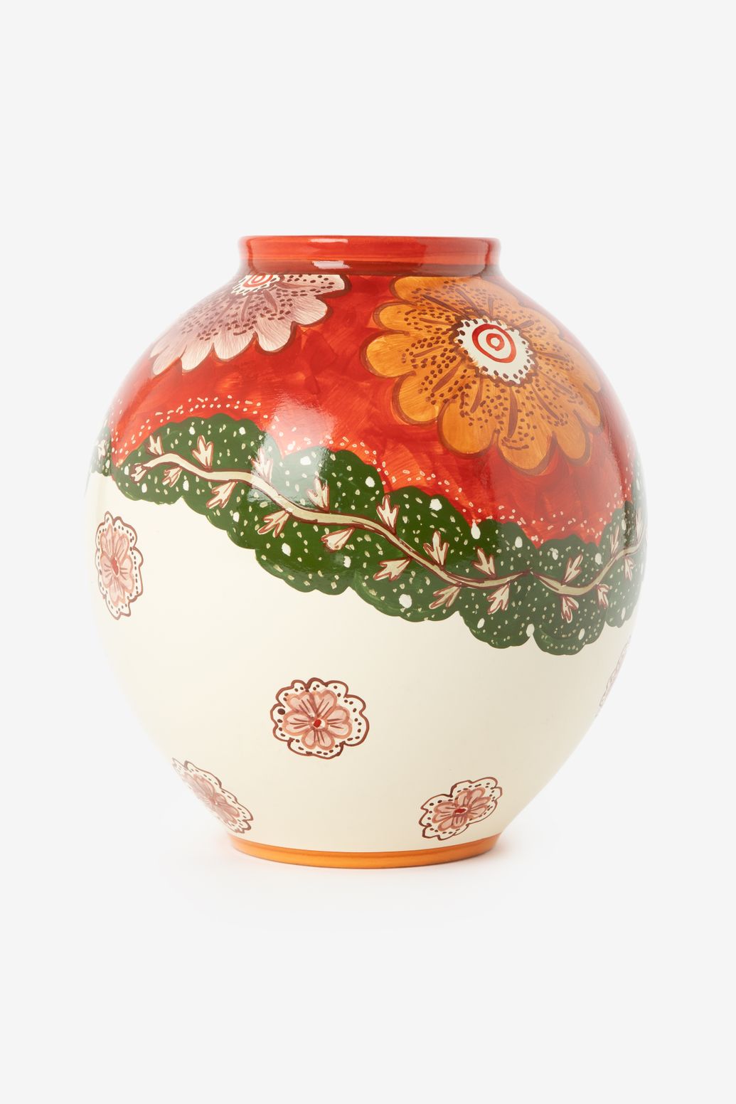 Multicolour vaas met bloemenprint