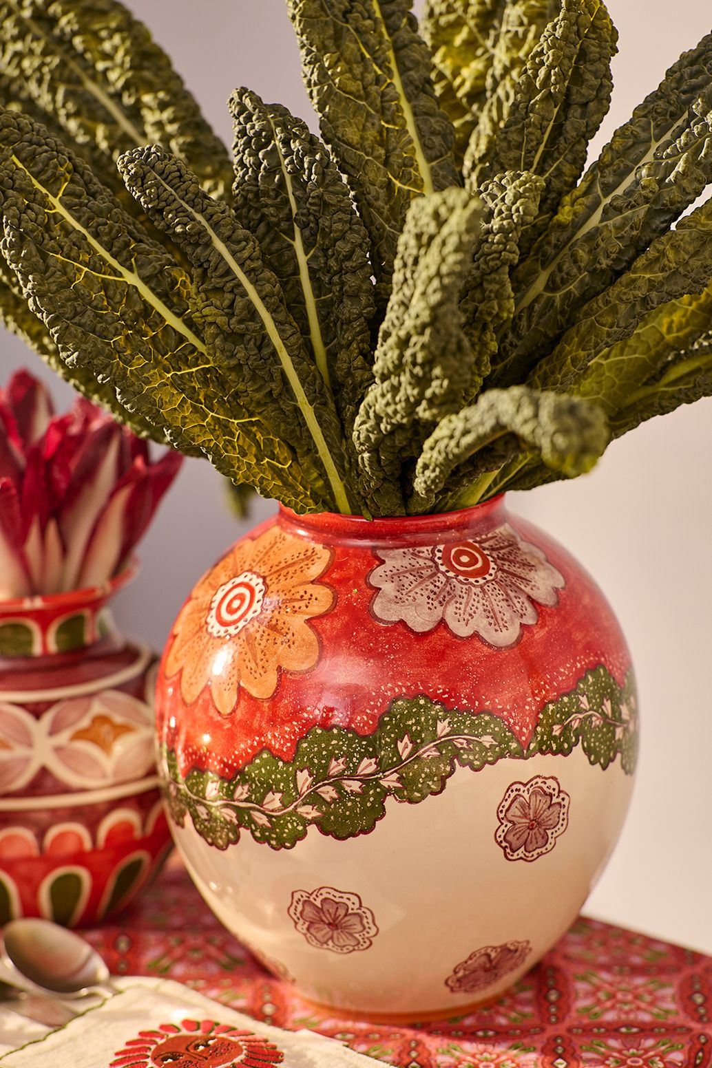 Vase avec imprimé fleuri - multicolore