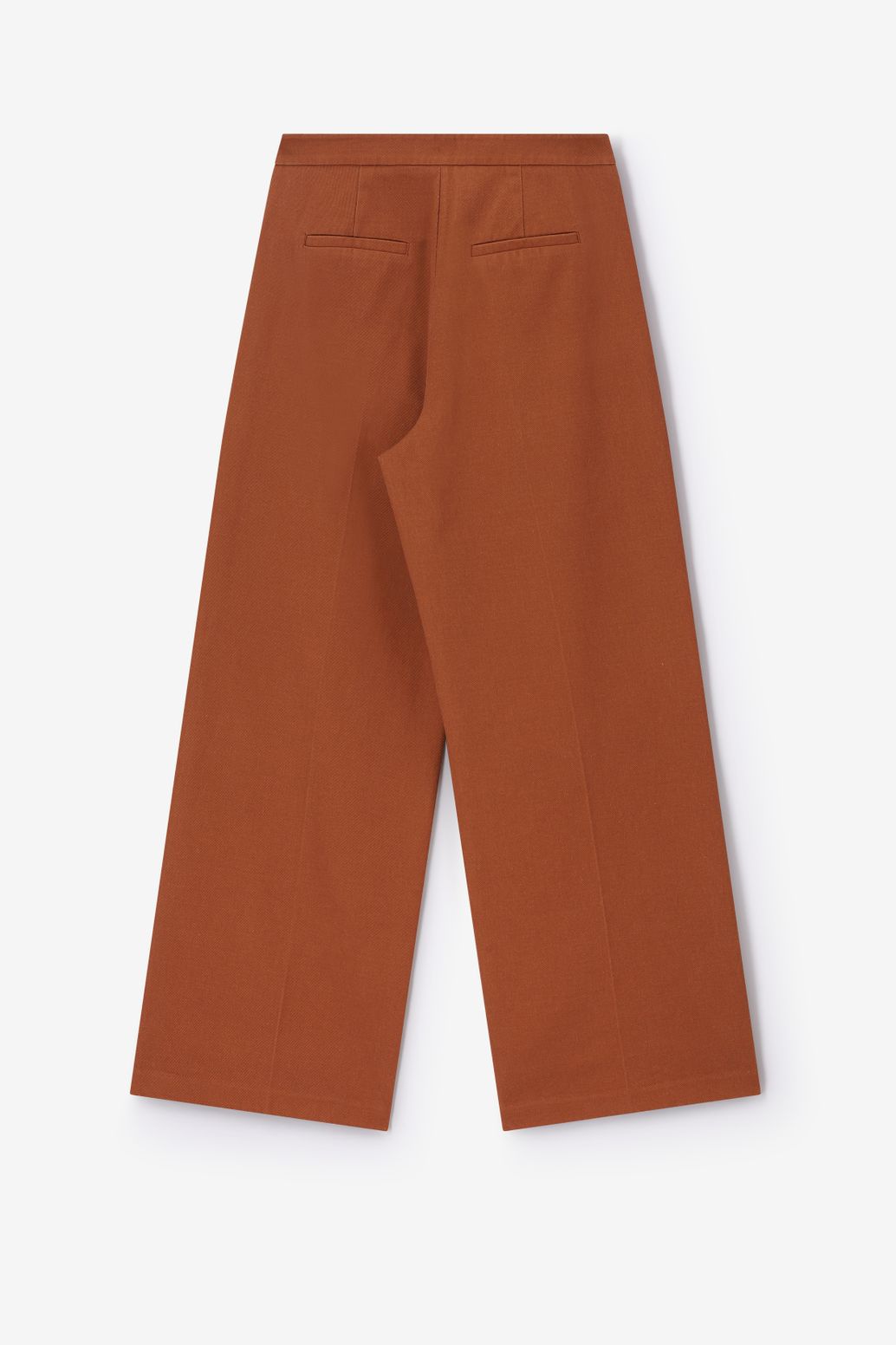 Pantalon taille haute et jambes larges - marron