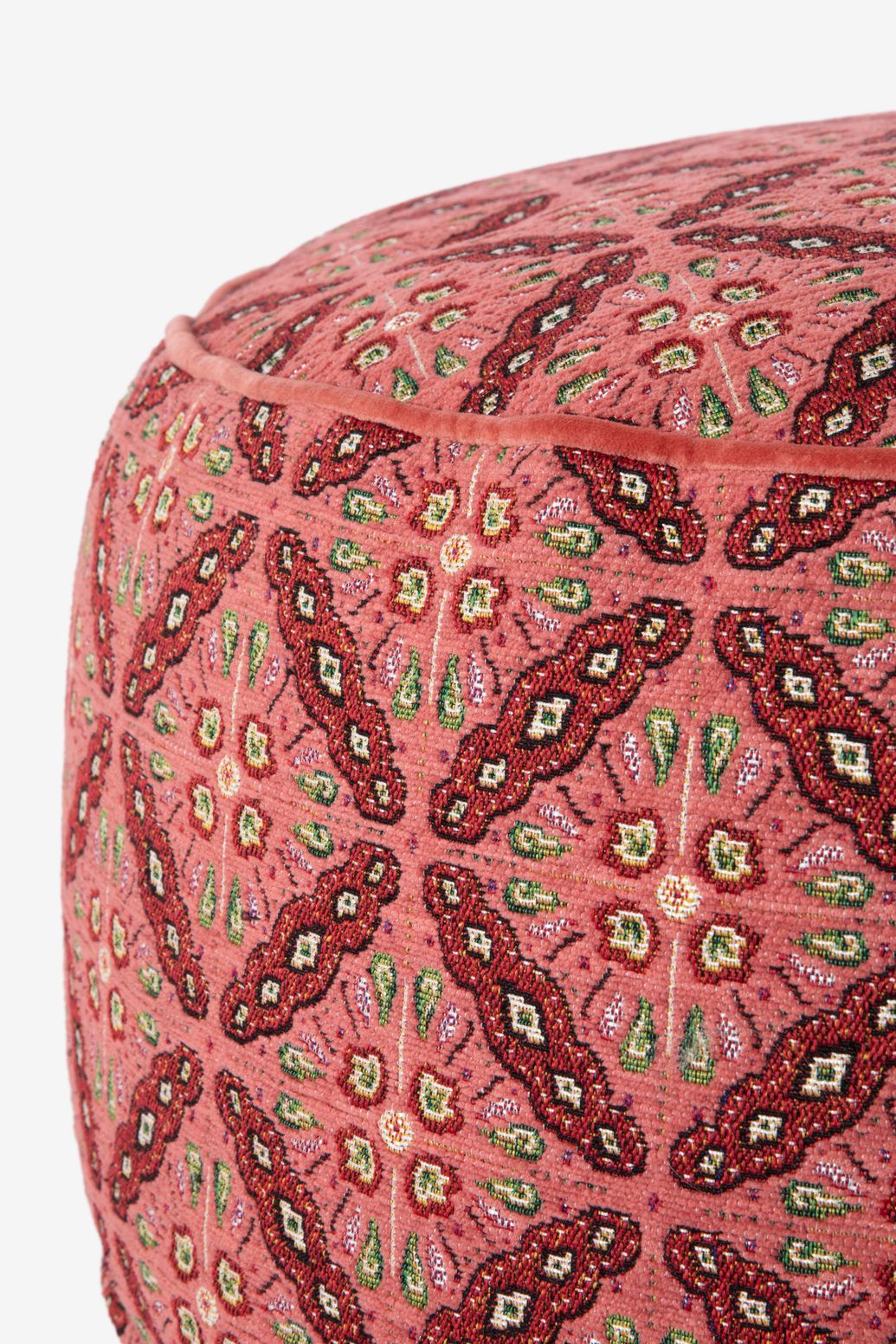 Pouf avec imprimé mosaïque - rose foncé