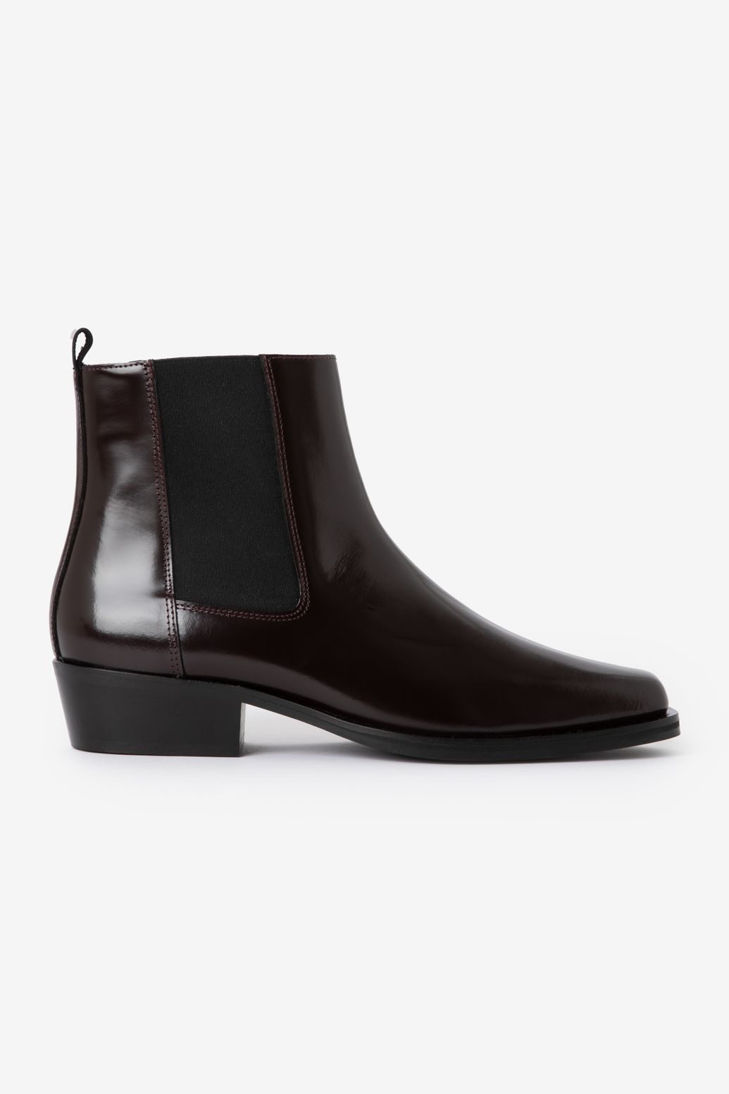 Donkerrode leren chelsea boots