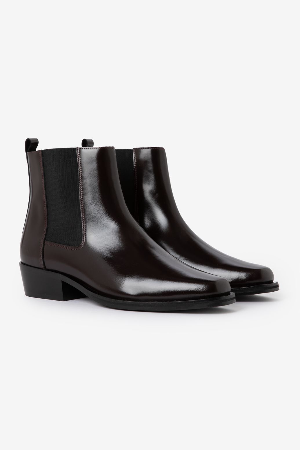 Donkerrode leren chelsea boots