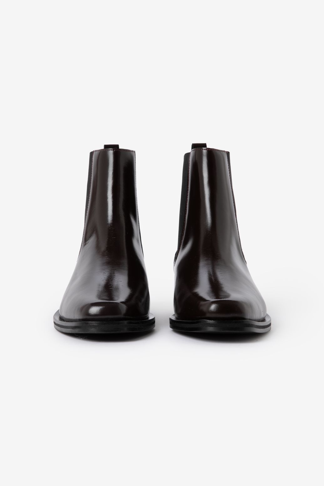 Donkerrode leren chelsea boots
