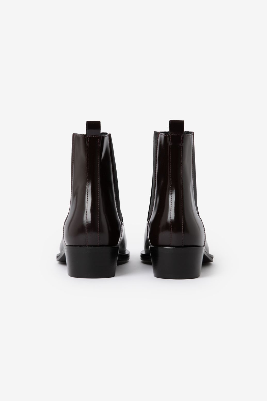 Donkerrode leren chelsea boots